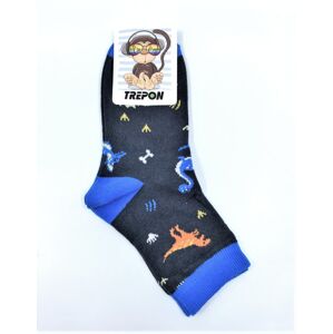 Bavlněné ponožky Trepon Dino tmavě šedá Velikost: 27 - 30