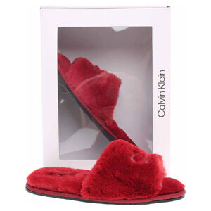Dámské domácí pantofle Calvin Klein HW0HW00634 XB8 red currant 36