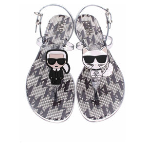 Plážové sandály Karl Lagerfeld dámské KL80002M V50 mid grey rubber w-black 39
