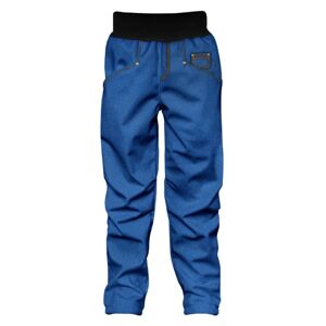 WAMU Dětské softshellové kalhoty, DŽÍNY, modrá Velikost: 104 - 110