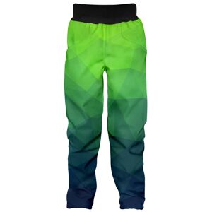 WAMU Dětské softshellové kalhoty, MOZAIKA, zelená Velikost: 98 - 104