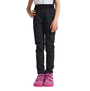 UNUO Dětské softshellové kalhoty s fleecem pružné Sporty, Černá Velikost: 146 - 152