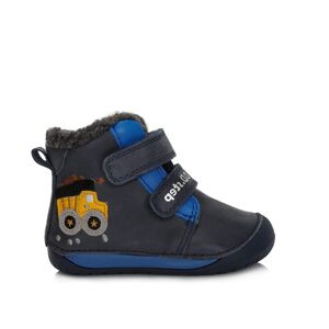 D.D.STEP W070-337A ZIMNÍ KOTNÍKOVÉ BOTY Modré | Dětské zimní zateplené barefoot boty - 20