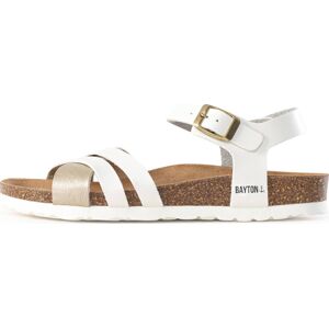Páskové sandály 'Denia' Bayton zlatá / bílá