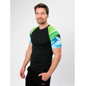 Drexiss Pánské Funkční CoolMax tričko SHAPES GREEN BLUE Velikost: S